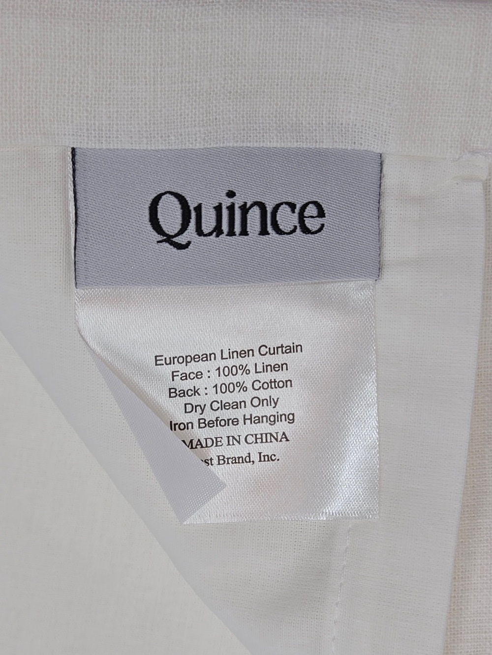 NWT QUINCE Set Of 2 48x96 European Linen Curtains White 8410 - Picture 8 of 9